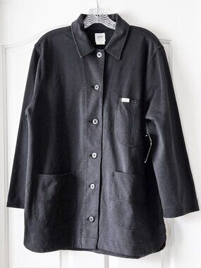 Lee Workwear Chore Jacket Black Button Front Cotton Blend Womens Size L‎